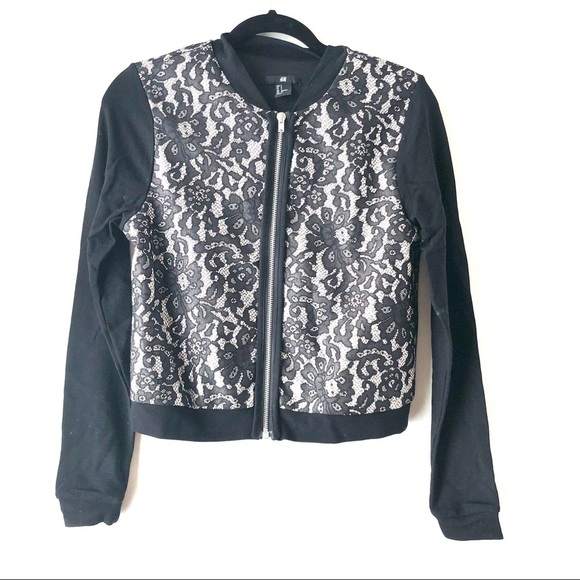 H&M Lace Zip-Up Bomber Jacket - Picture 2 of 7